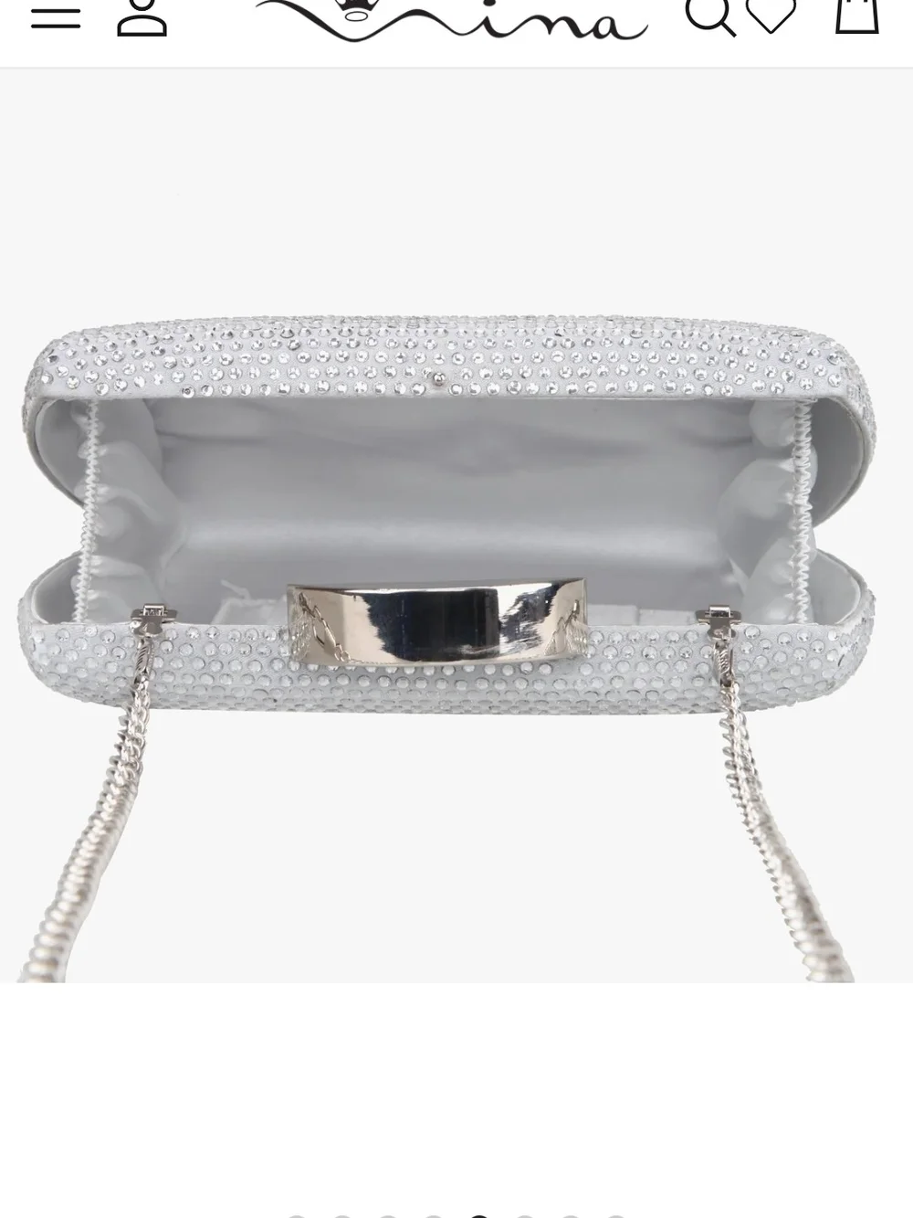 Nike Silver Crystal-Embellished Evening Clutch